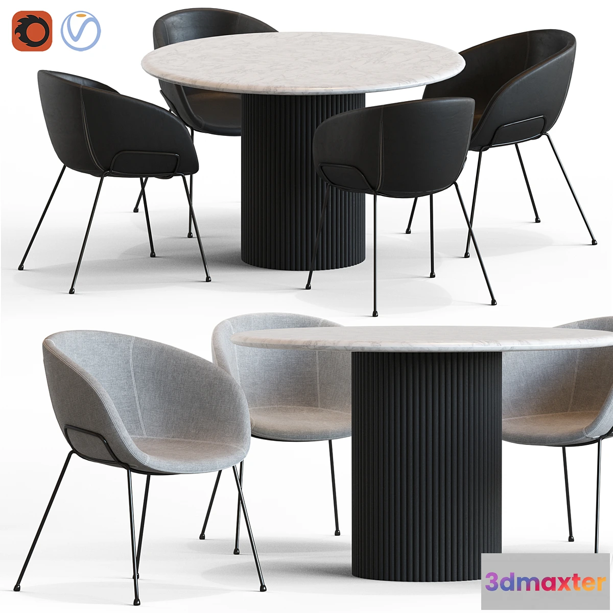 1349316 - Globewest Benjamin Table and Duke Chair 3D Max