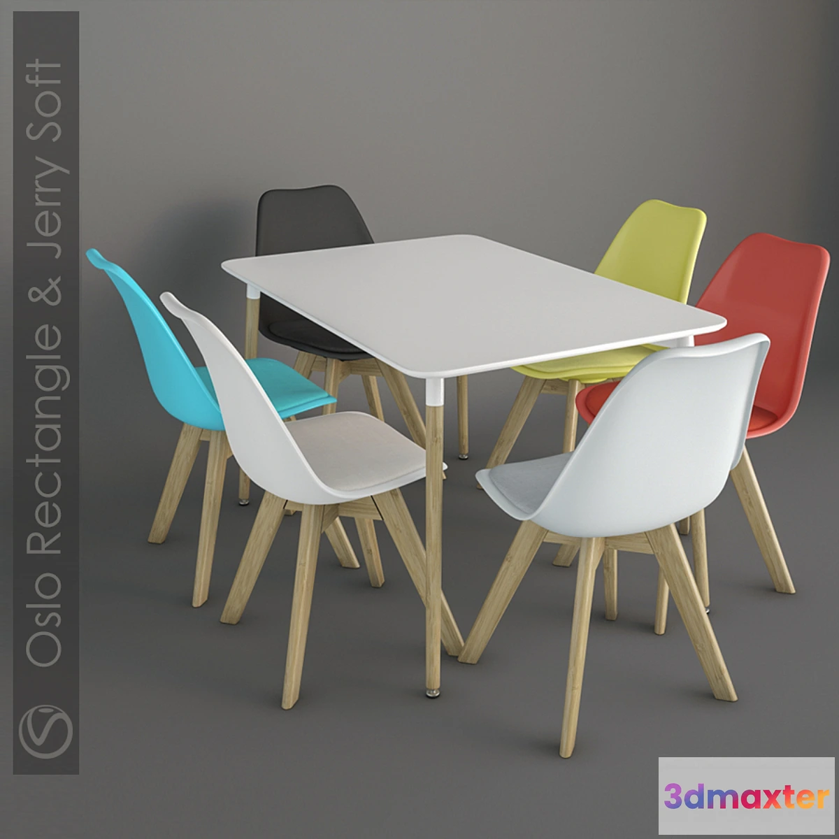 1349436 - Table Oslo Rectangle and chair Jerry Soft. 3D Max