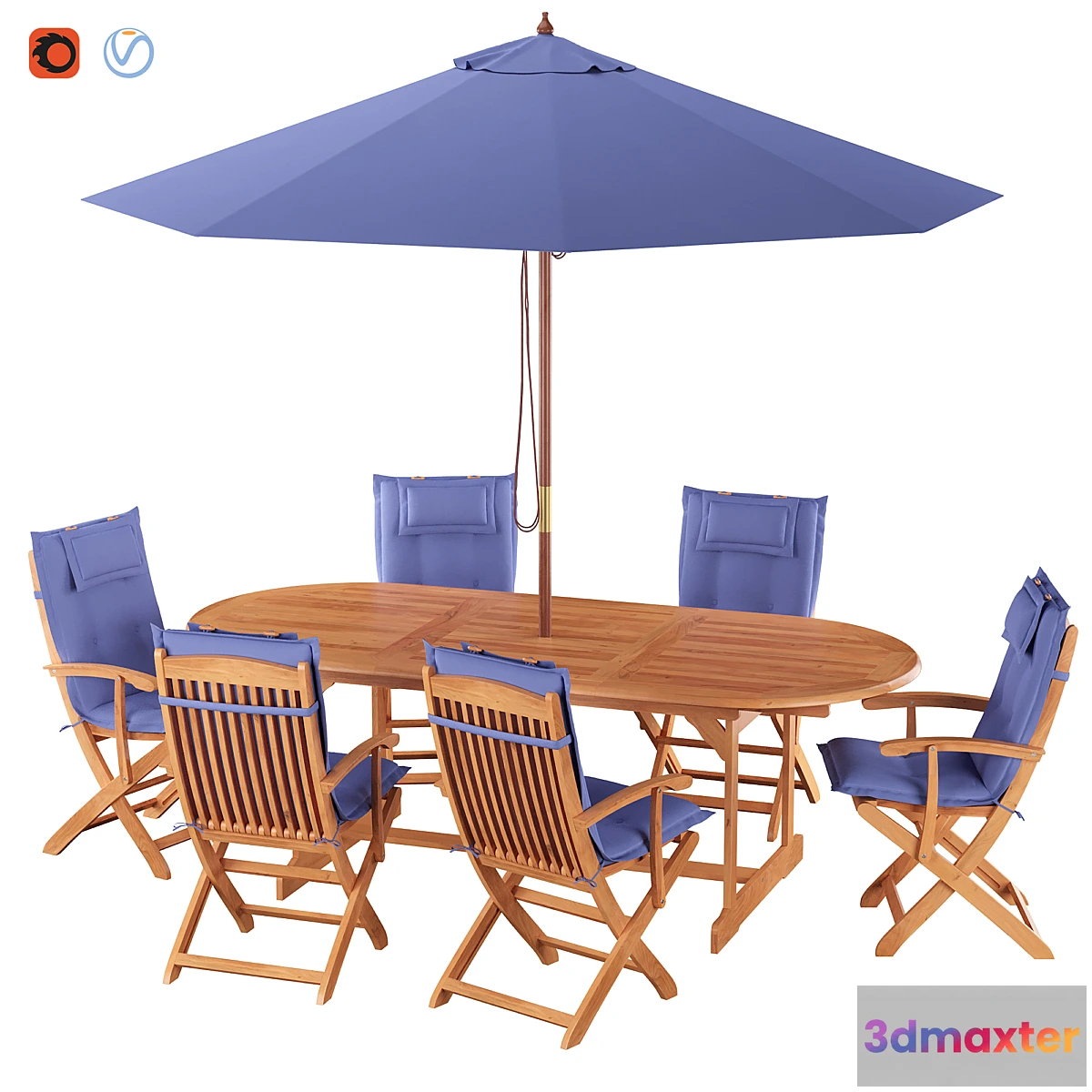 1349645 - Garden dining set 3D Max