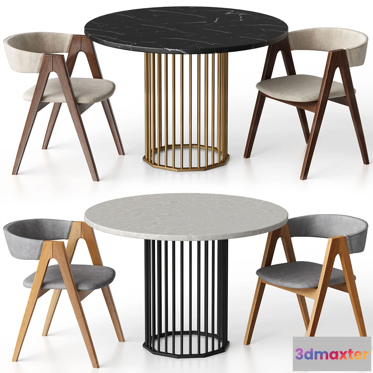 1351135 - Kaede chair and Patrik dining table by R-Home - No.2 3D Max