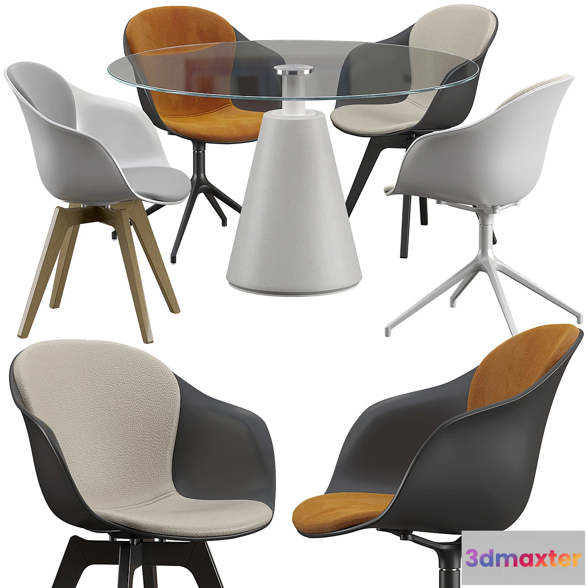 1357656 - Boconcept-Adelaide chair - Madrid table set 3D Max