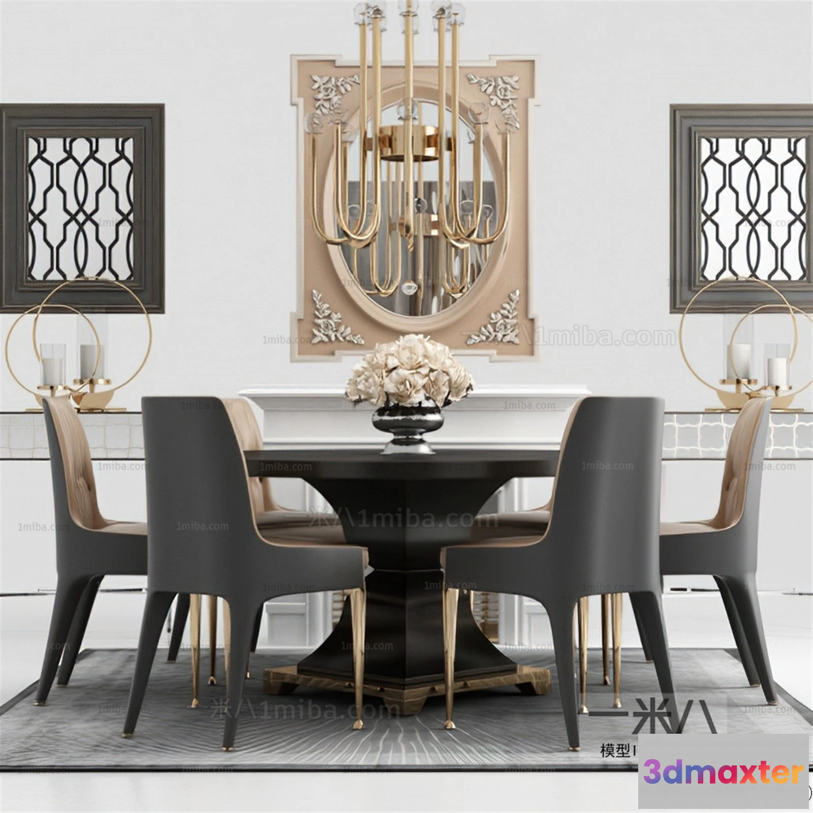 1374636 - Dining Table - 3D Models - 3D Furniture Models for Interior - 258 3D Max