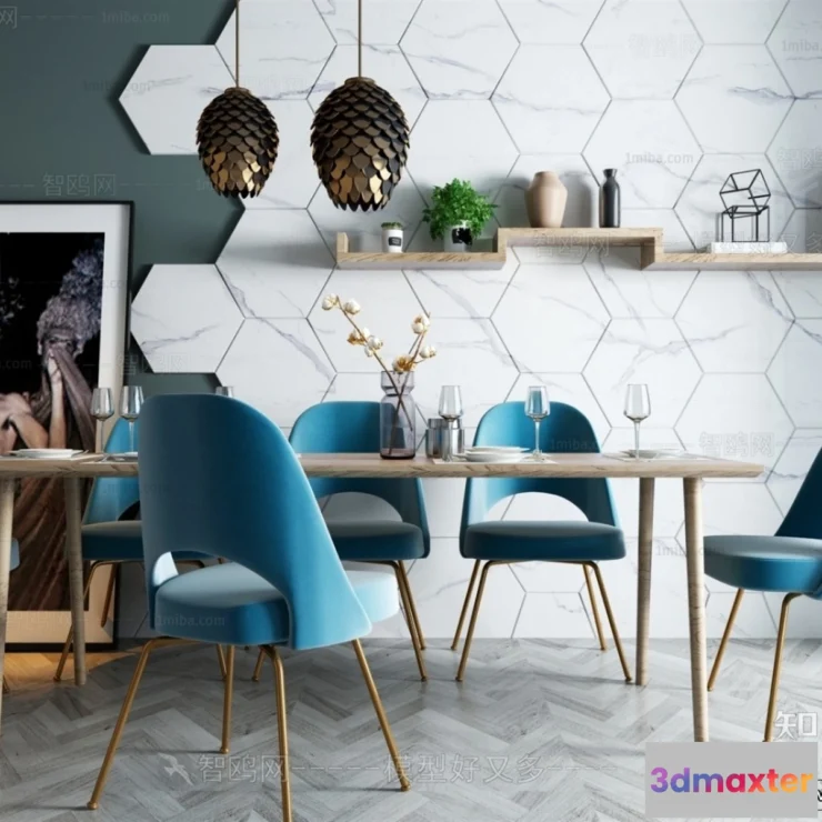 1374841 - Dining Table - 3D Models - 3D Furniture Models for Interior - 261 3D Max