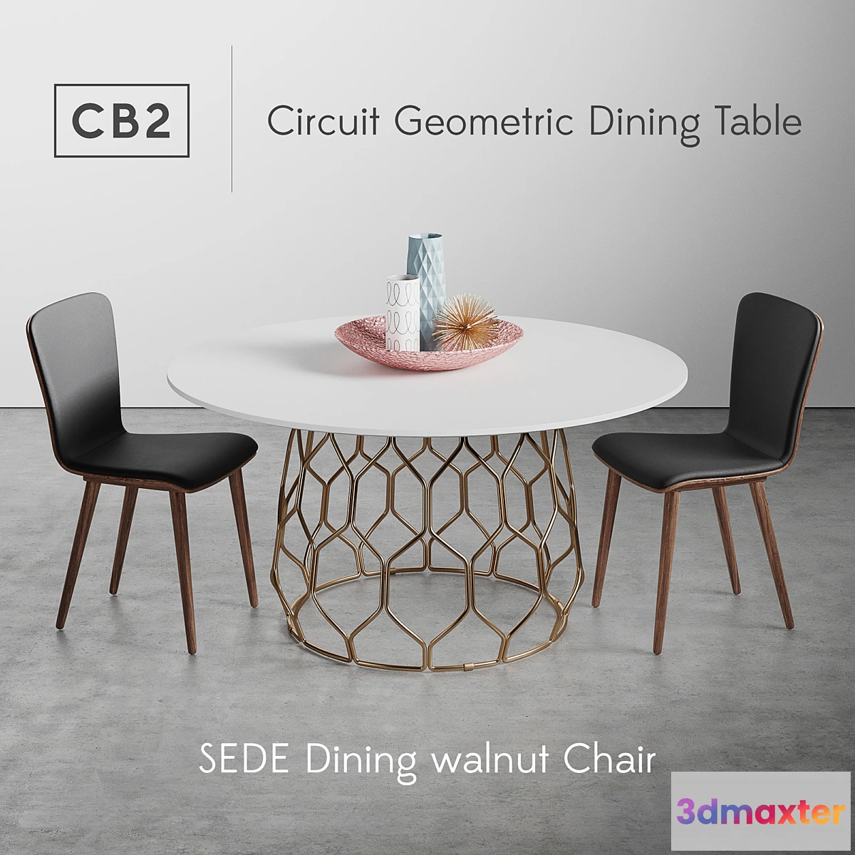 1396902 - CB2 Circuit Geometric Dining Table 3D Max