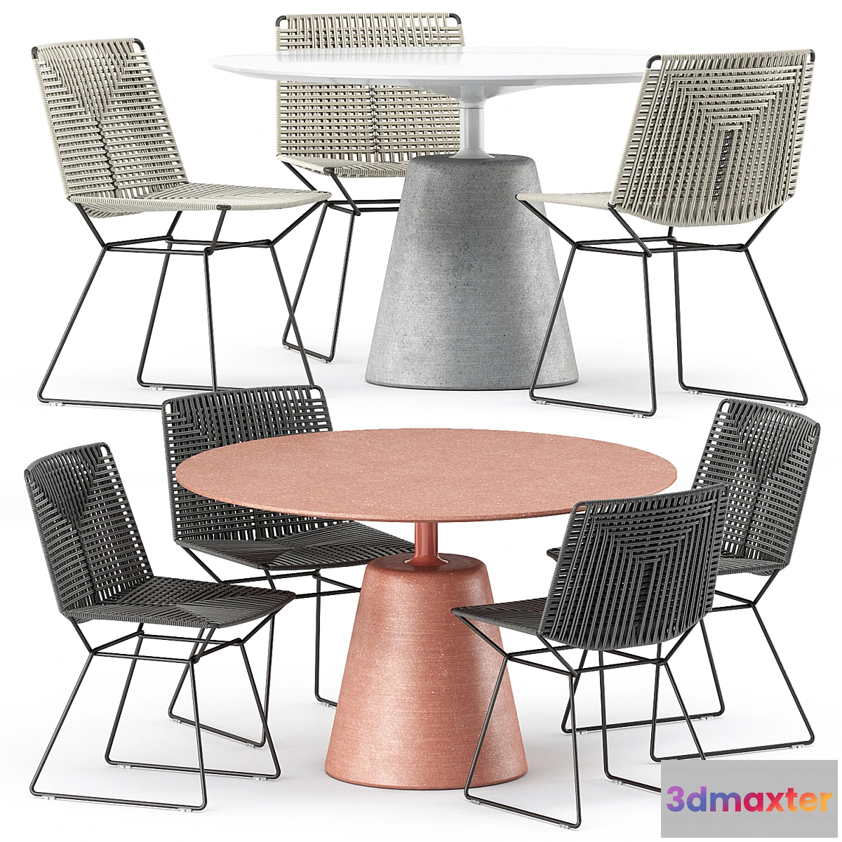 1401754 - NEIL TWIST CHAIR and ROCK TABLE by Mdf Italia 3D Max