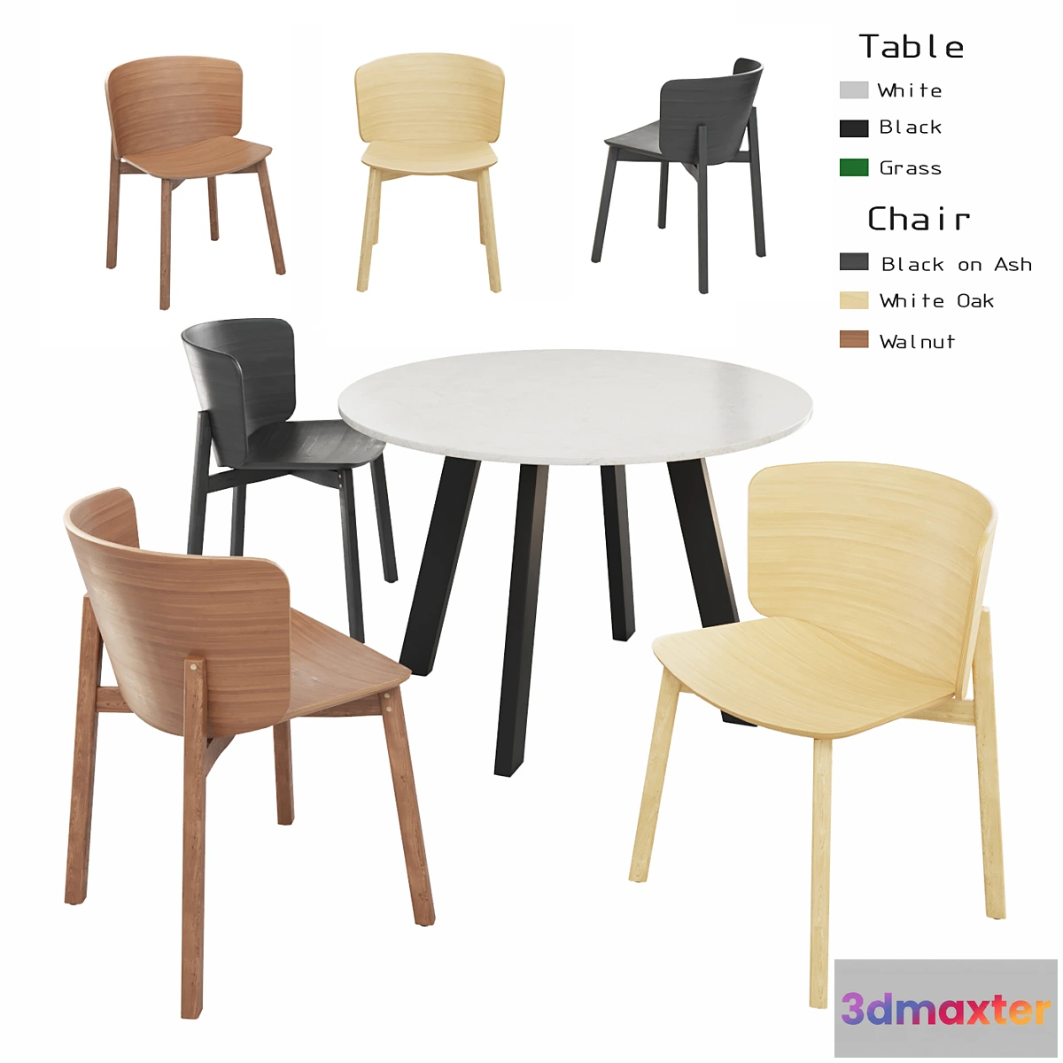 1402822 - Bludot dining set 1 3D Max