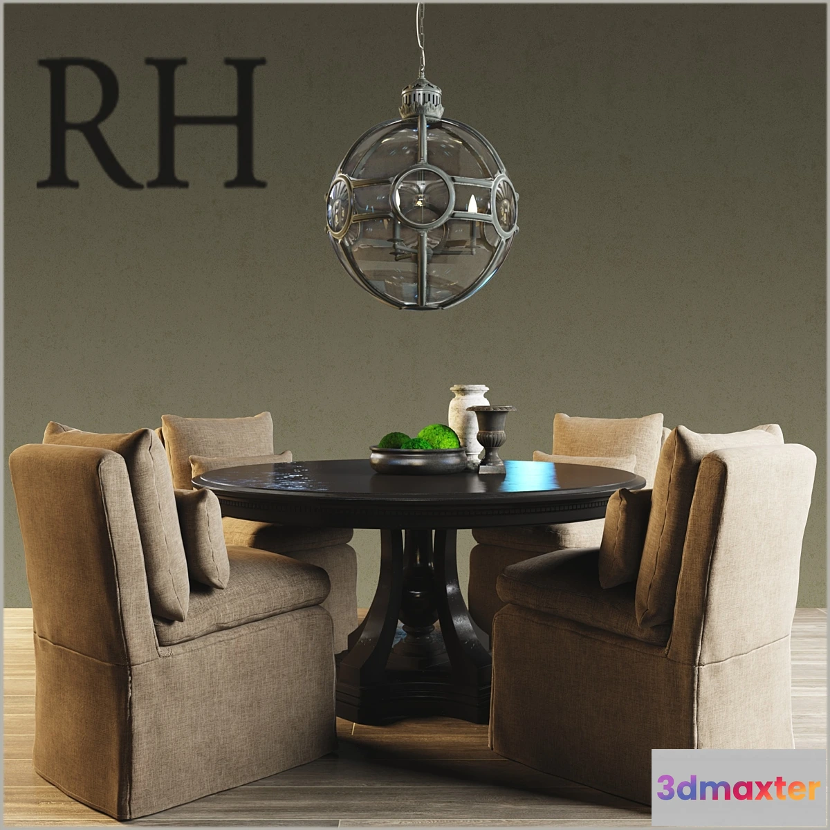 1404898 - RH _ St. James Round Dining Table 3D Max