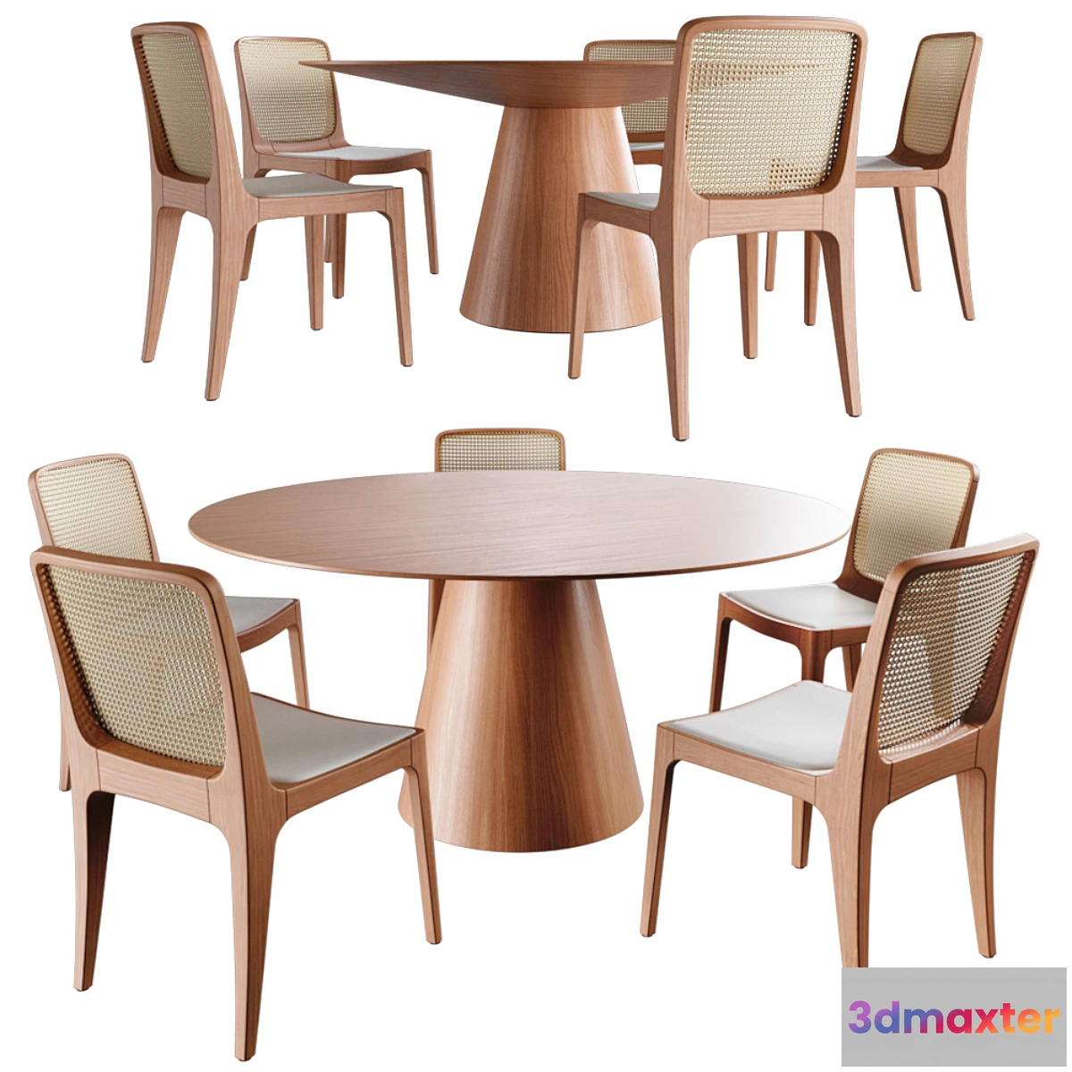 1405662 - Dining Round Table Bossa Palha Set 3D Max