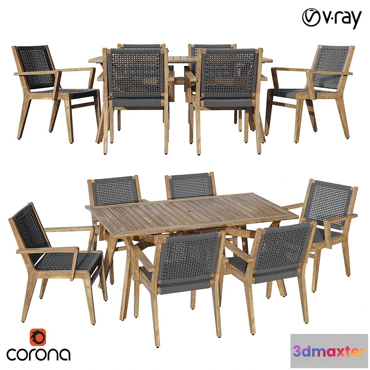 1406544 - Quinn rectangular dinning set 3D Max