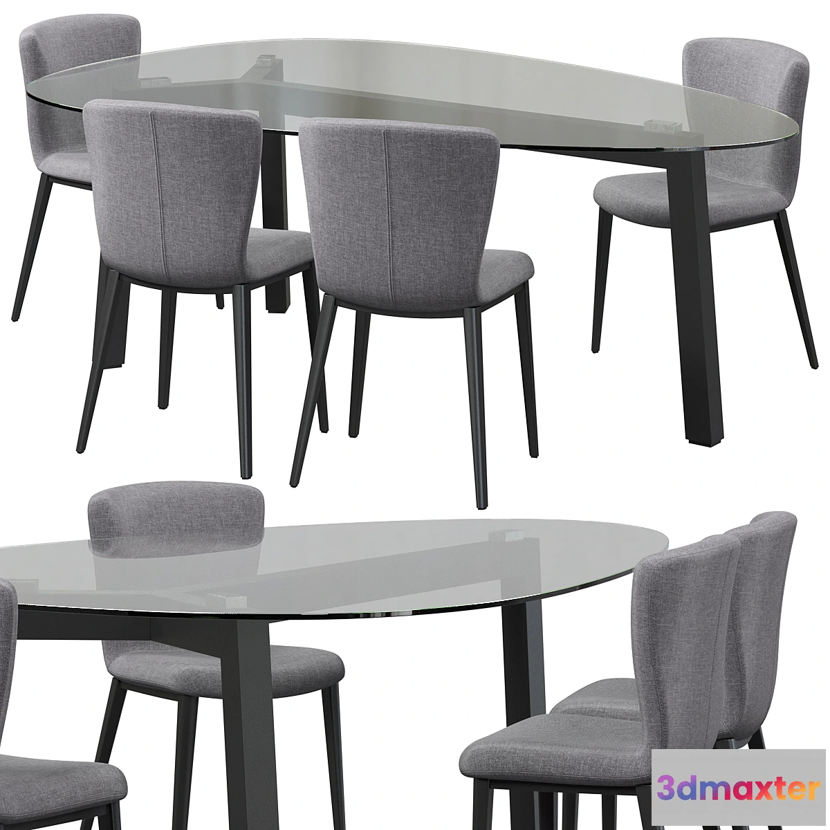 1408218 - RIFLESSI GIO Chair and Treble Table 3D Max