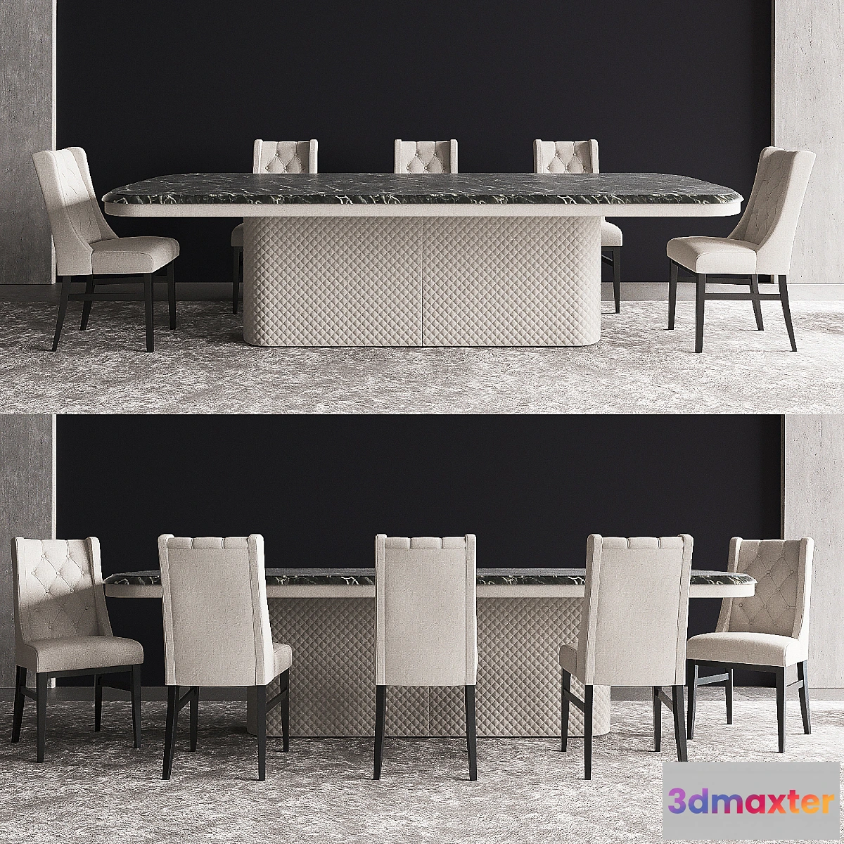 1409694 - Palladium Table & Agnes Chairs 3D Max