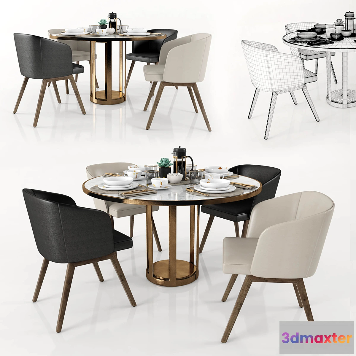 1410982 - round dining set 3D Max