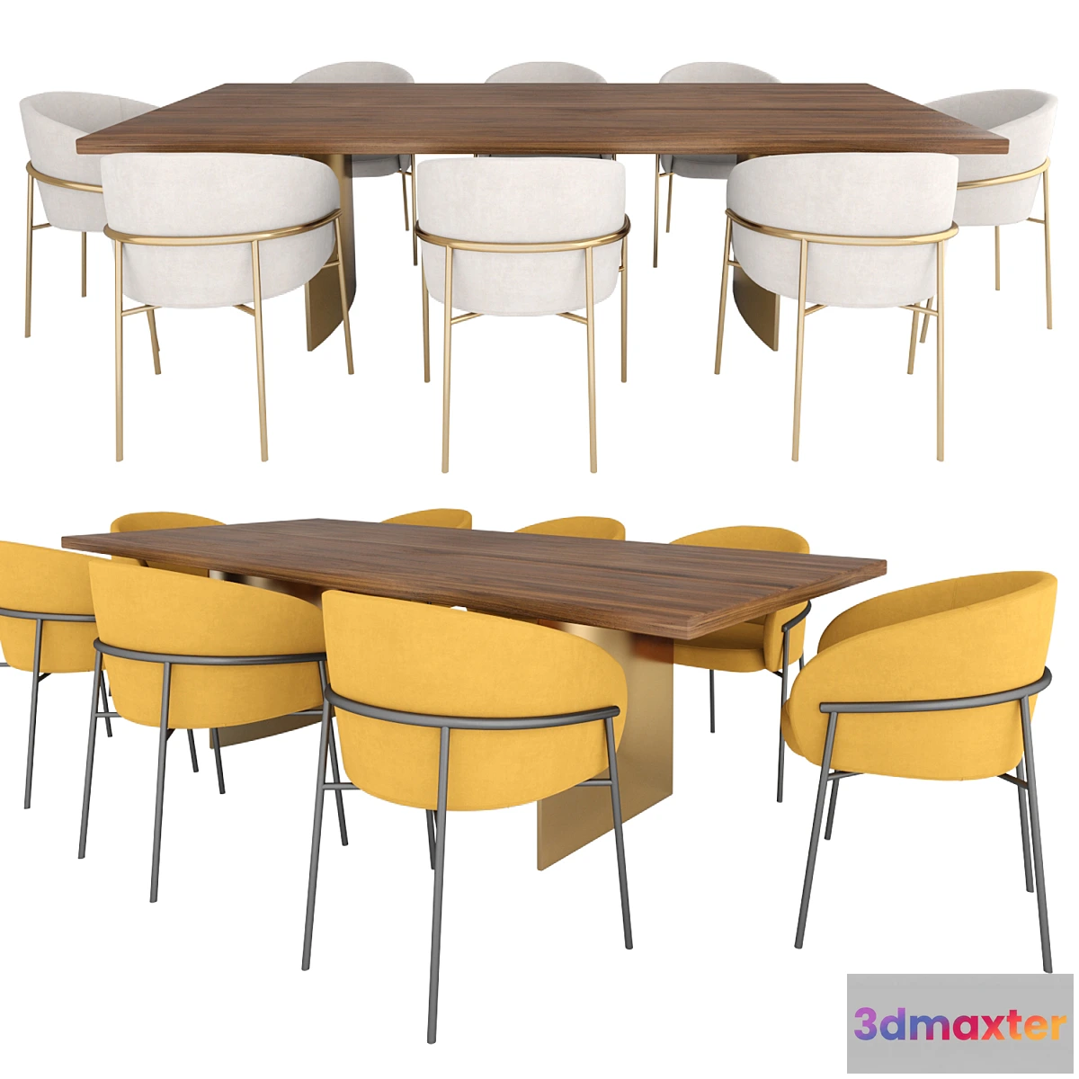 1411374 - RIMO Chair By PARLA and Linha dining table by Minotti 3D Max