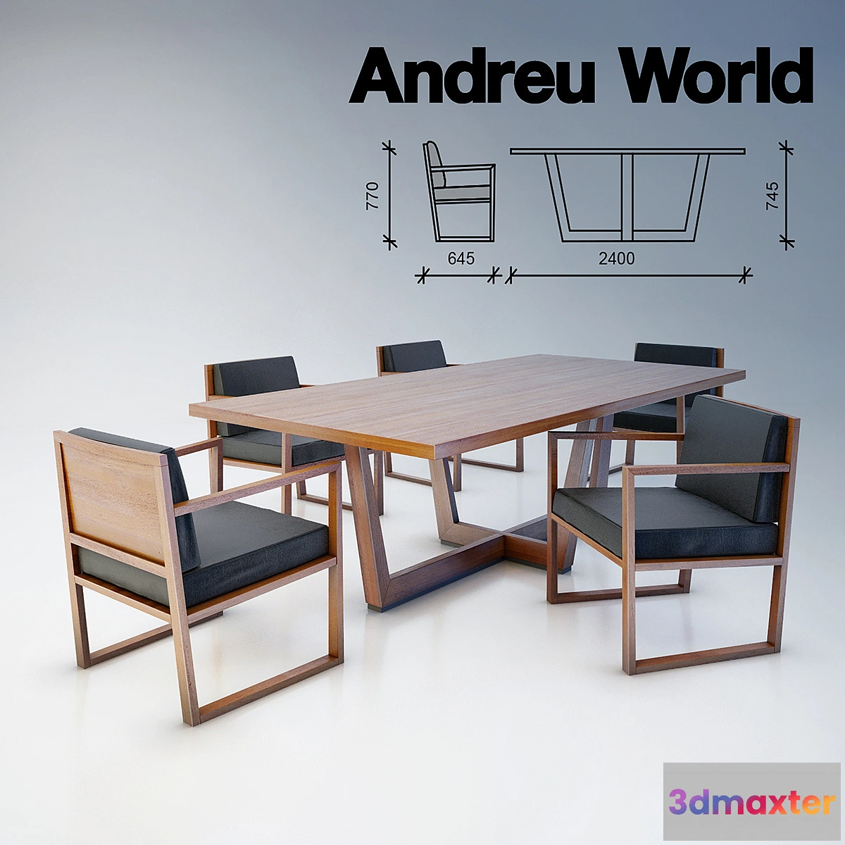 1414848 - Dining group Andreu World 3D Max