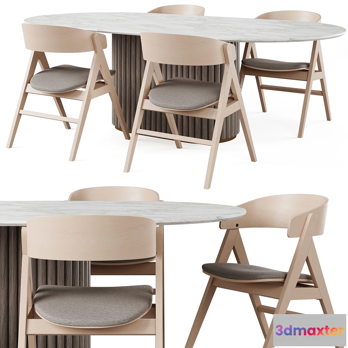 1414850 - NEWMAN Dining Table and WATERTON Chair 3D Max