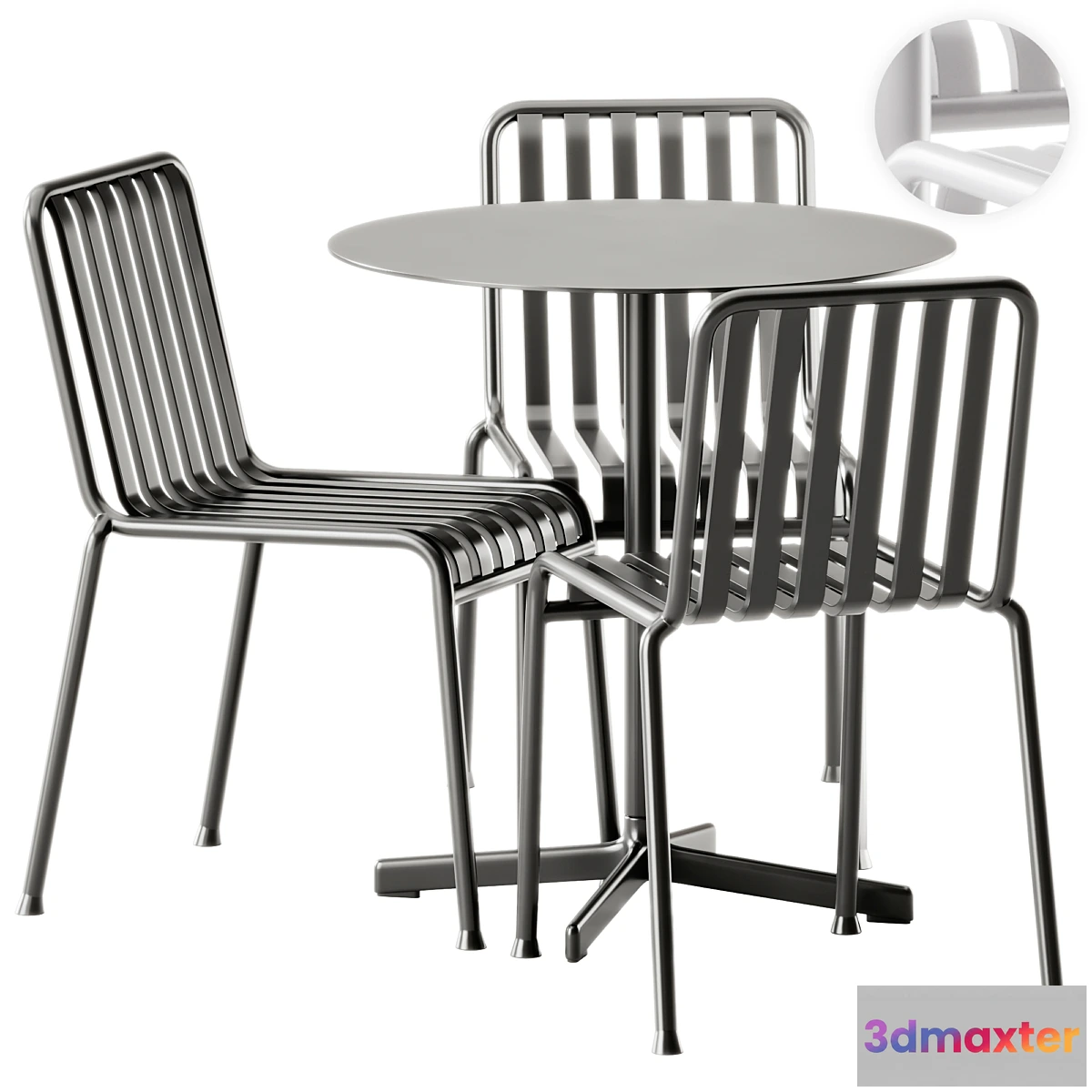 1416252 - Hay Neu Round Table and Palissade Chair 3D Max