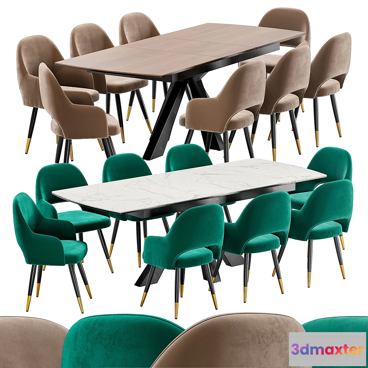 1419598 - Goldie dining chair and Rovigo 170 table 3D Max