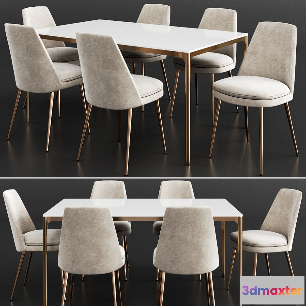 1419600 - West Elm Dinning Set 24 3D Max