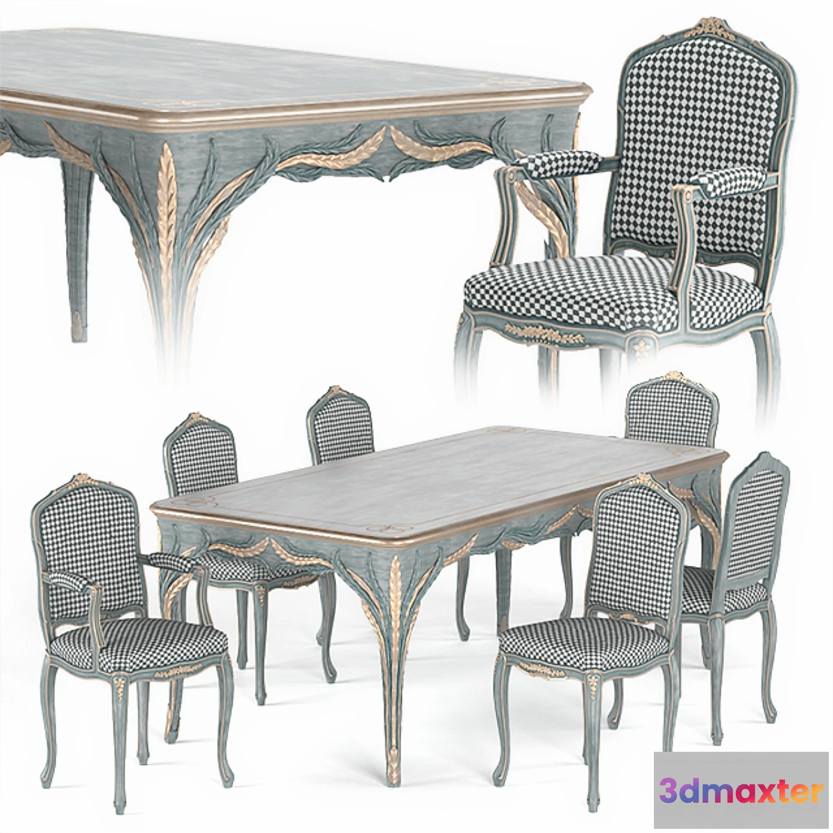 1424050 - Silvano Grifoni Table and Chair Set 3D Max