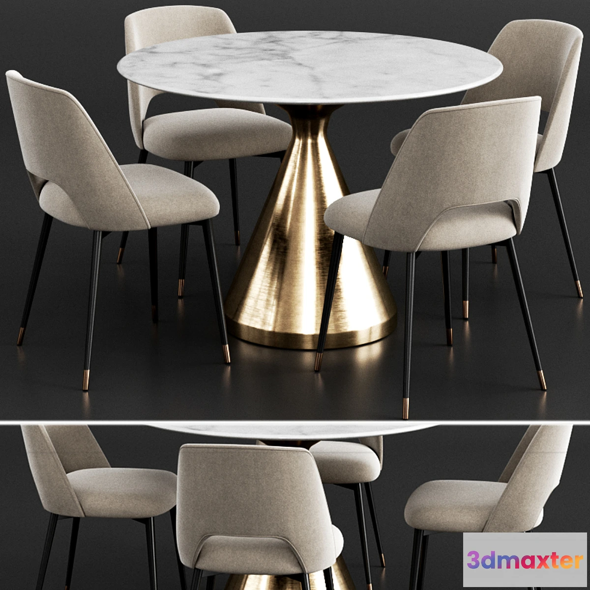 1430638 - Coco Republic & West Elm  Dinning Set 3D Max