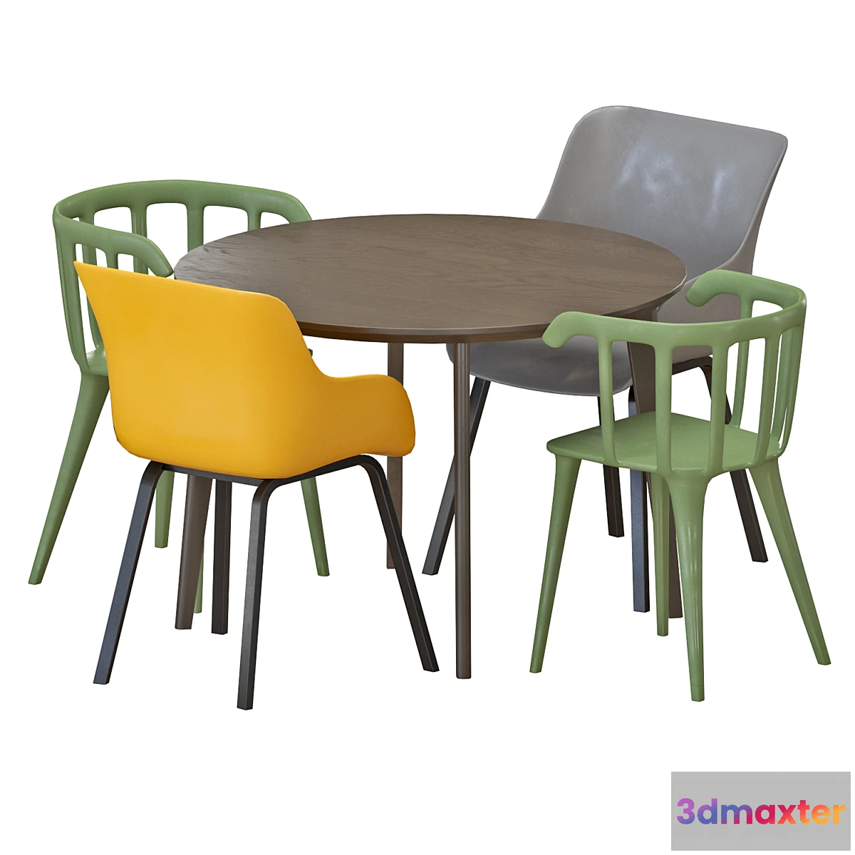 1431114 - IKEA LISABO Table And Chairs set 2 3D Max