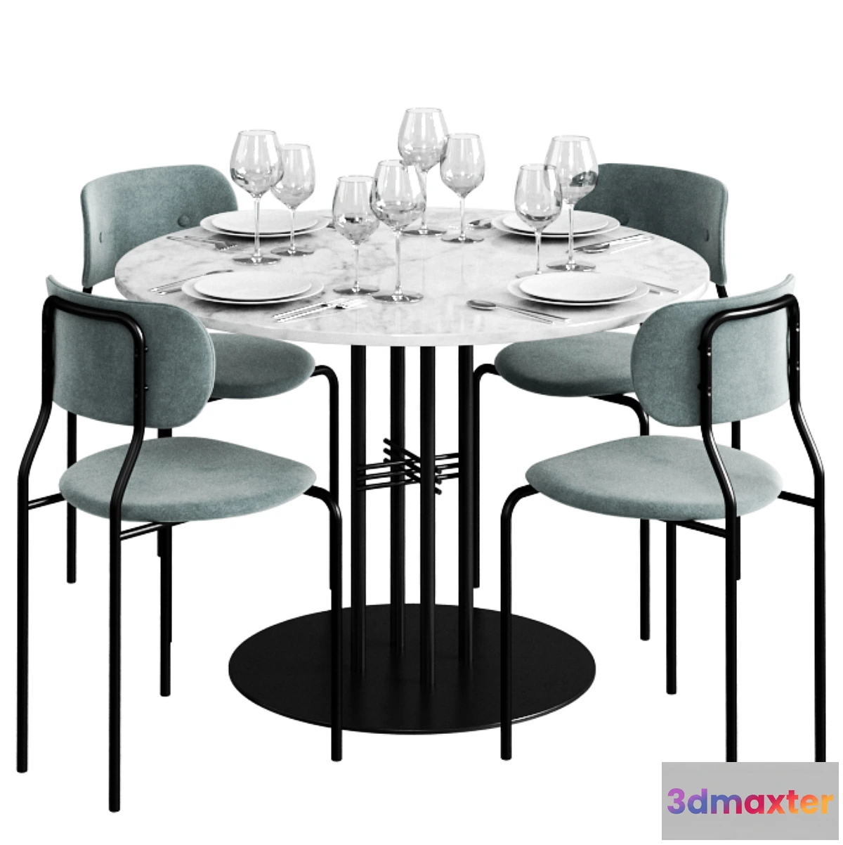 1434902 - GUBI Dinning Set 2 3D Max