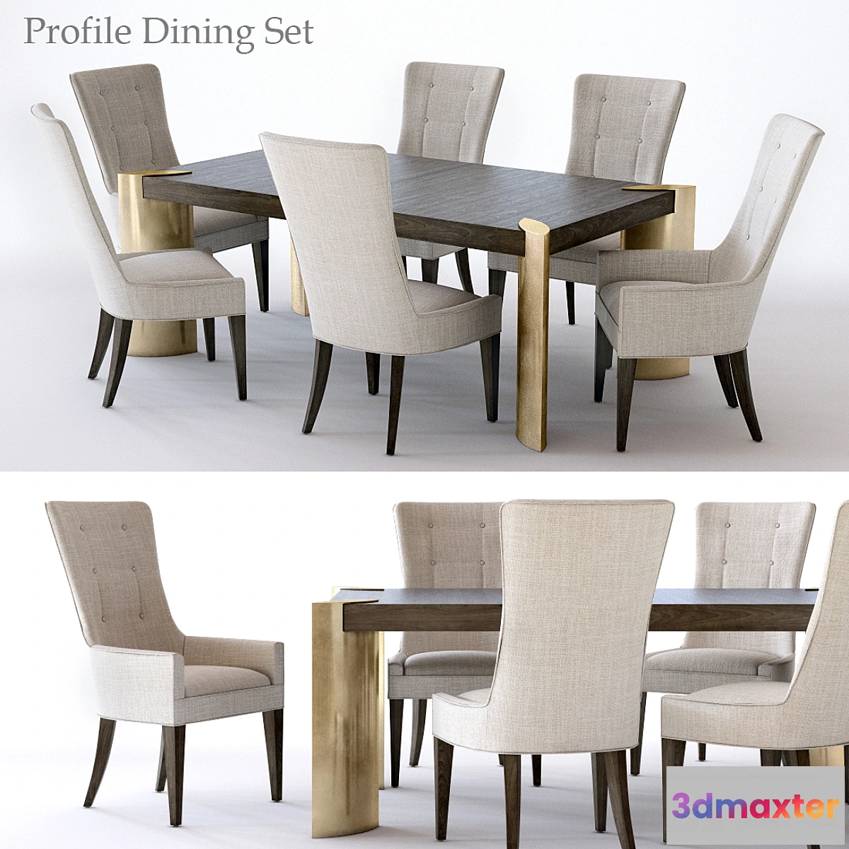 1435340 - Bernhardt Profile Dining Set 1 3D Max