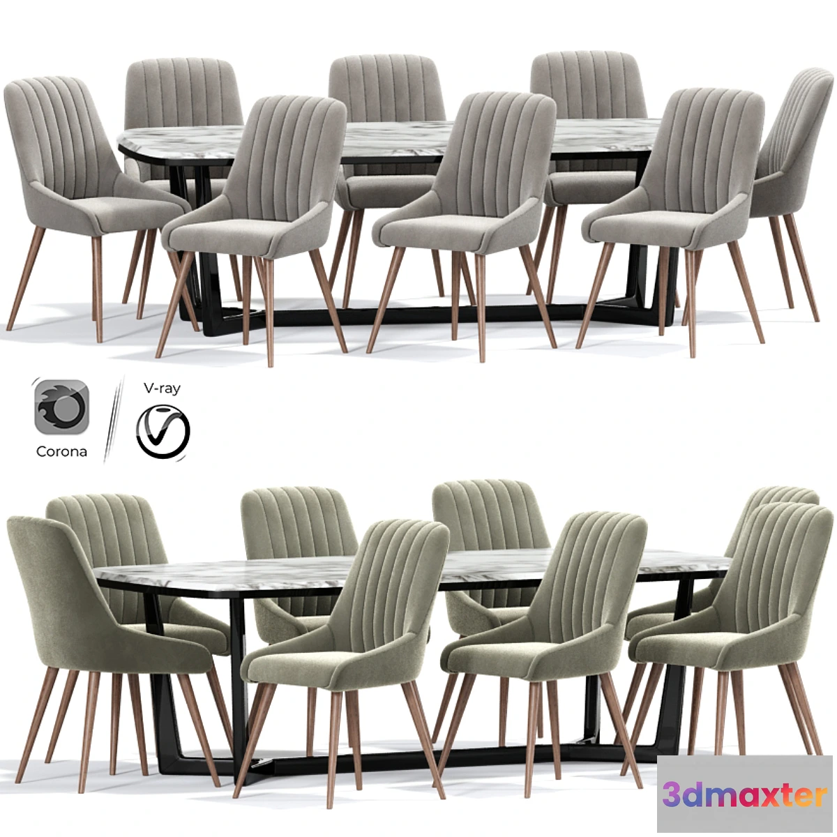 1435454 - Chipman Tufted Dining Chair Table 3D Max