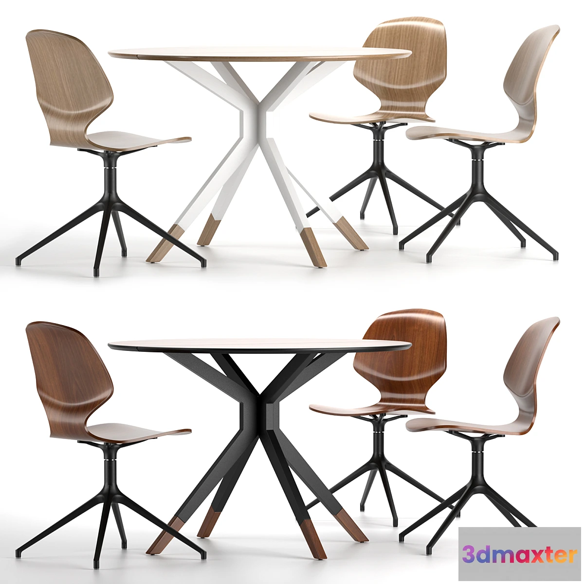 1435644 - Boconcept - Florence Chair + Billund Table 3D Max
