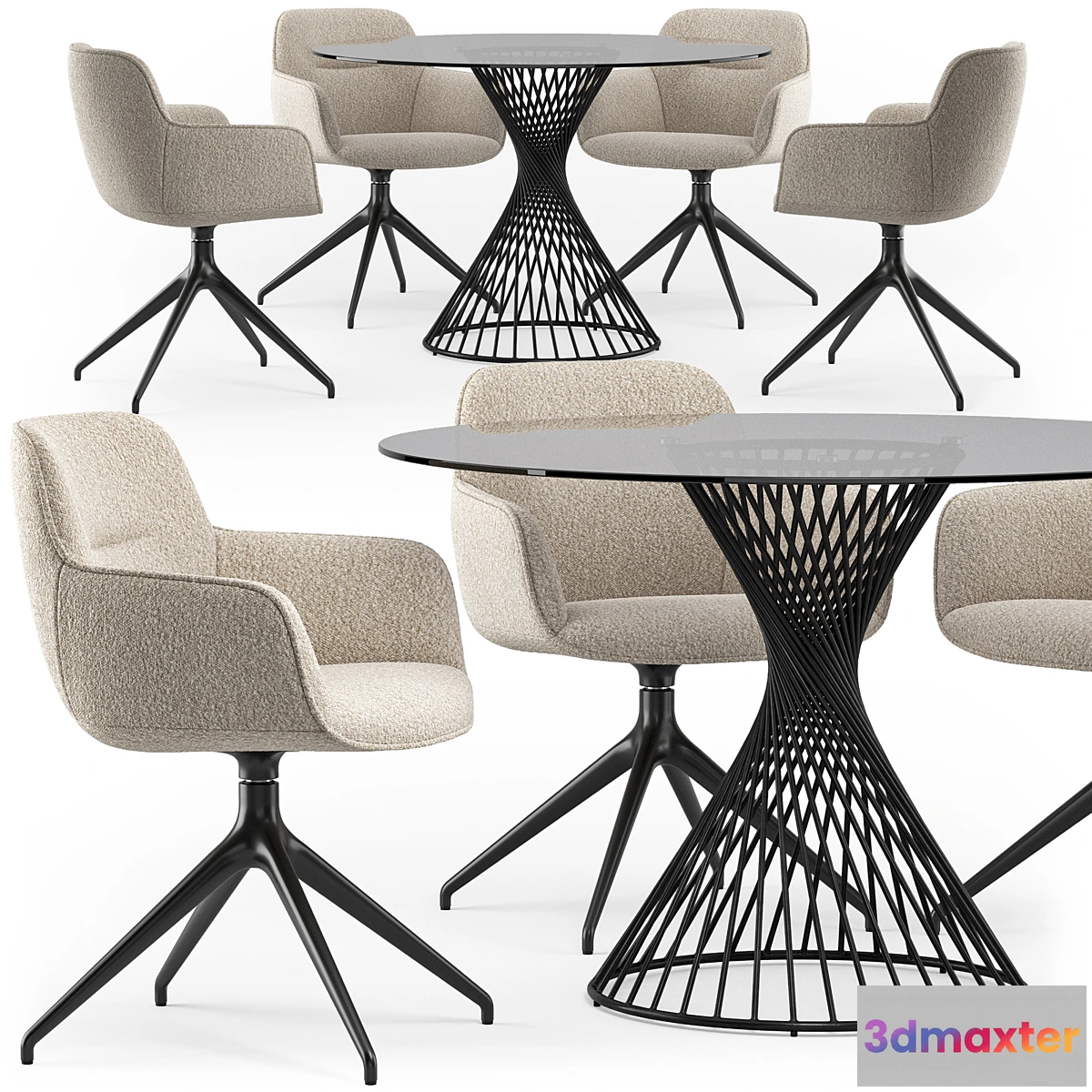 1435650 - Calligaris Vortex table Cocoon armchair set_01 3D Max