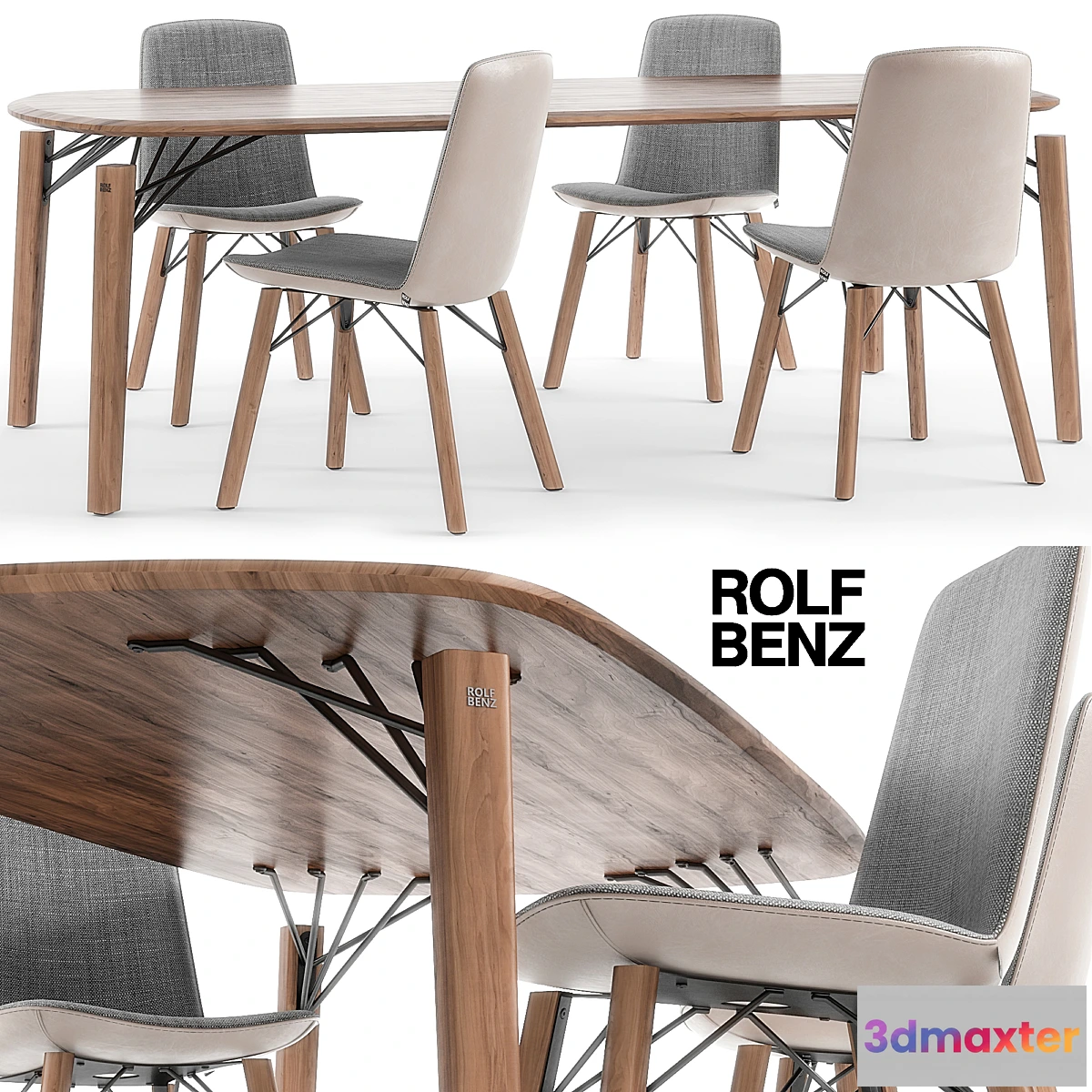 1436840 - Rolf Benz 616 chair set 02 3D Max