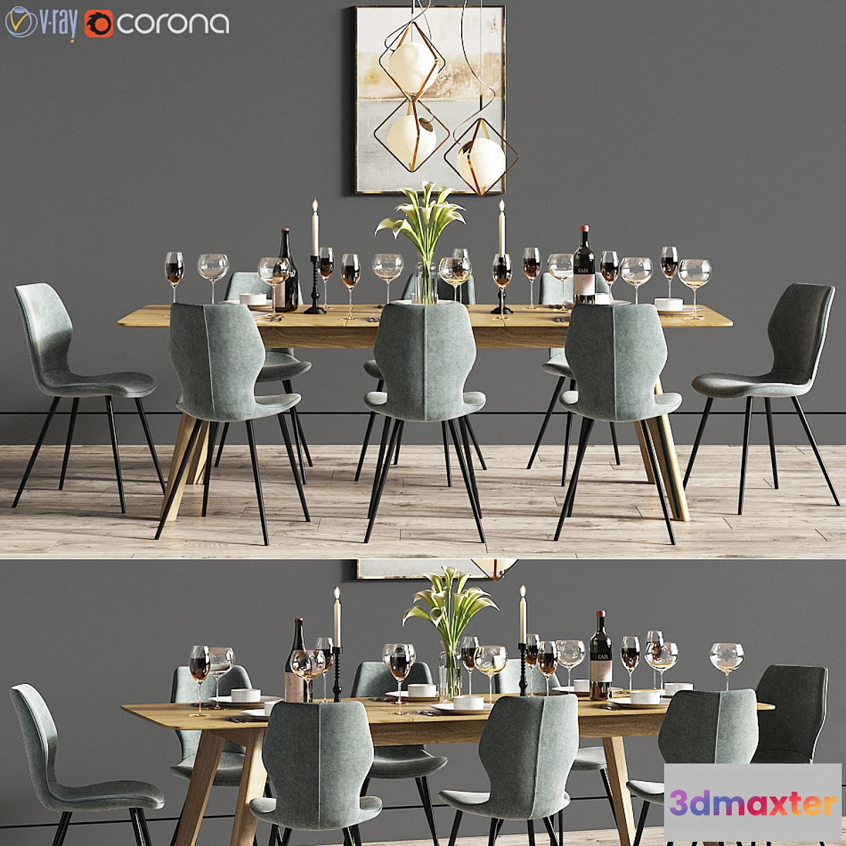 1441428 - Dinning Set 26 3D Max