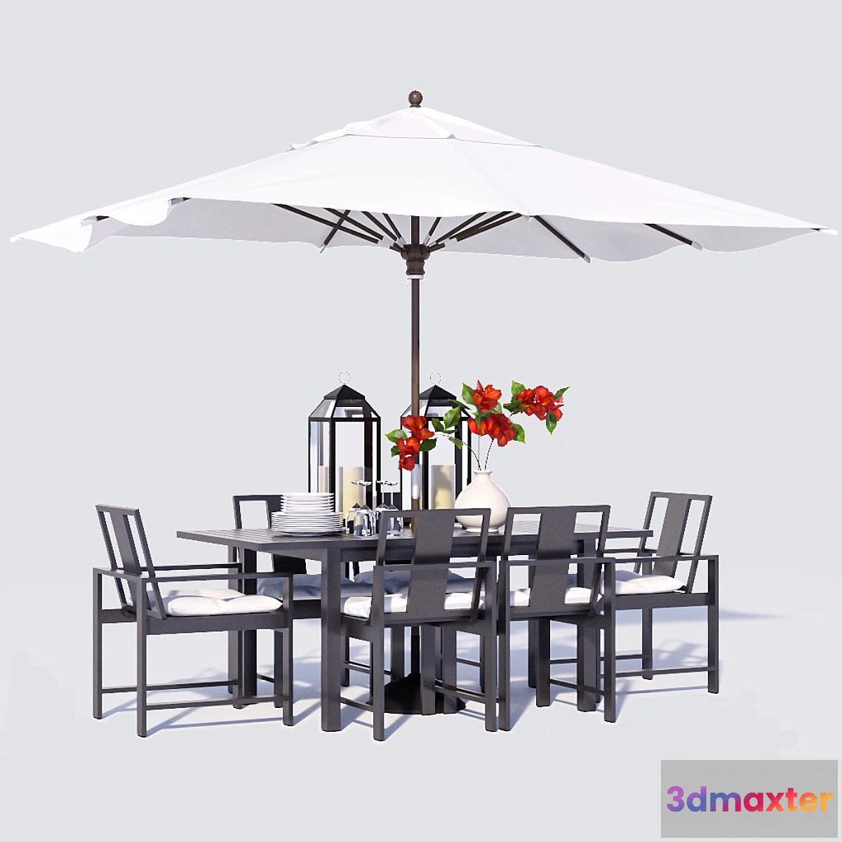 1442556 - Indio Metal Dining Set 3D Max