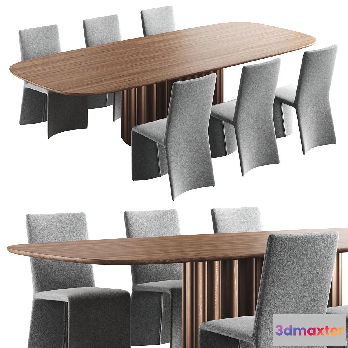 1442784 - Table with chairs DORIAN by BONALDO 3D Max