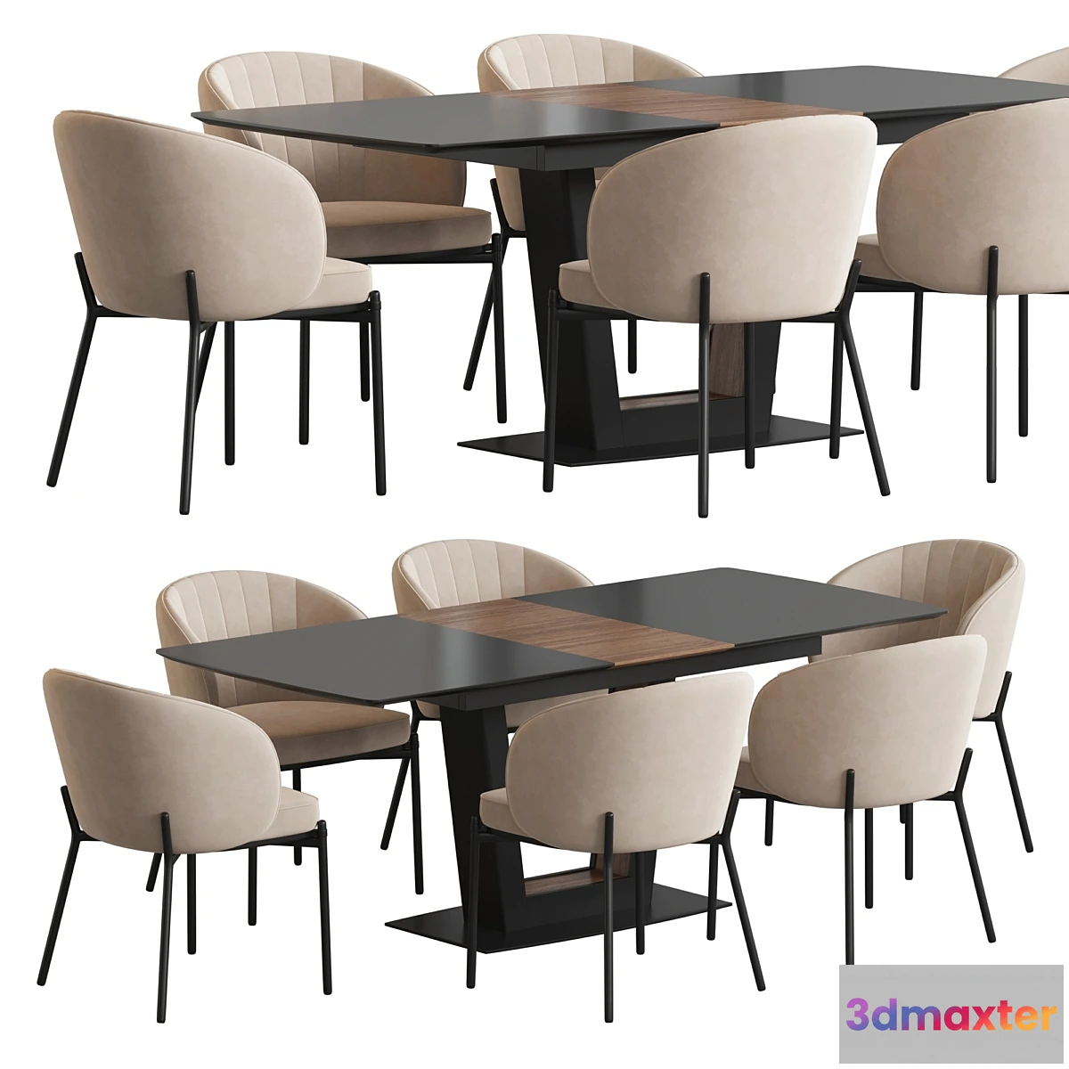 1443526 - Wish table Cruz chair Dining set 3D Max
