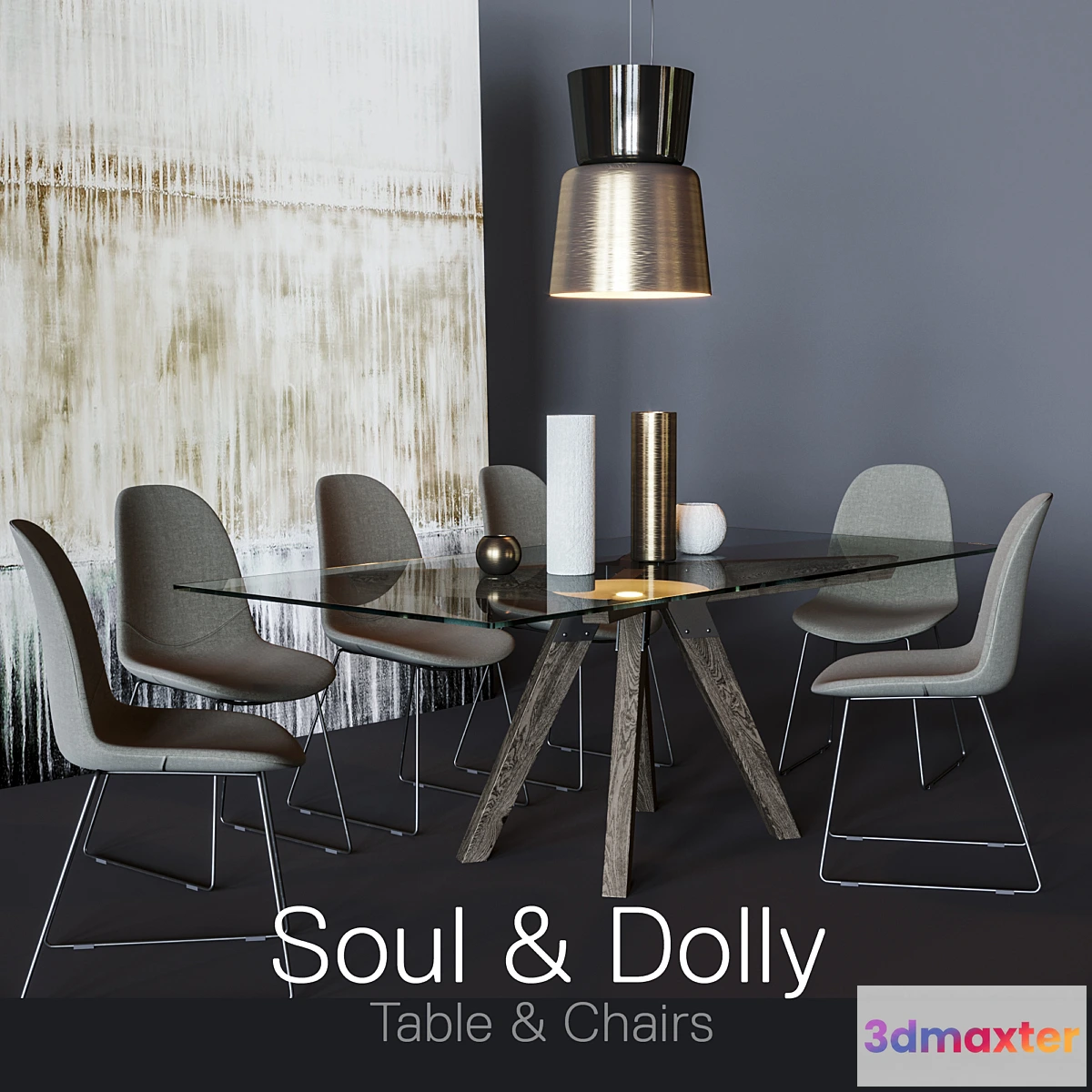 1446634 - Soul Table & Dolly Chairs 3D Max