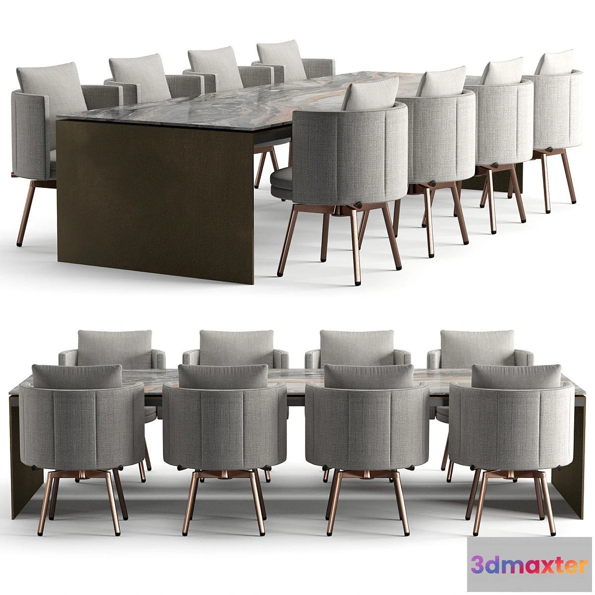 1452360 - Minotti dinning set 3D Max