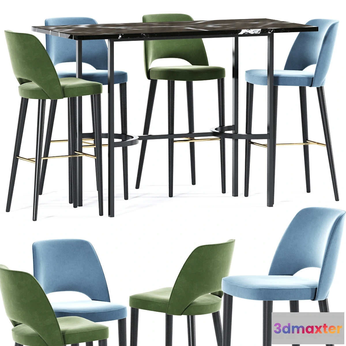 1452366 - Astor Bar Stool And Bar Table 3D Max