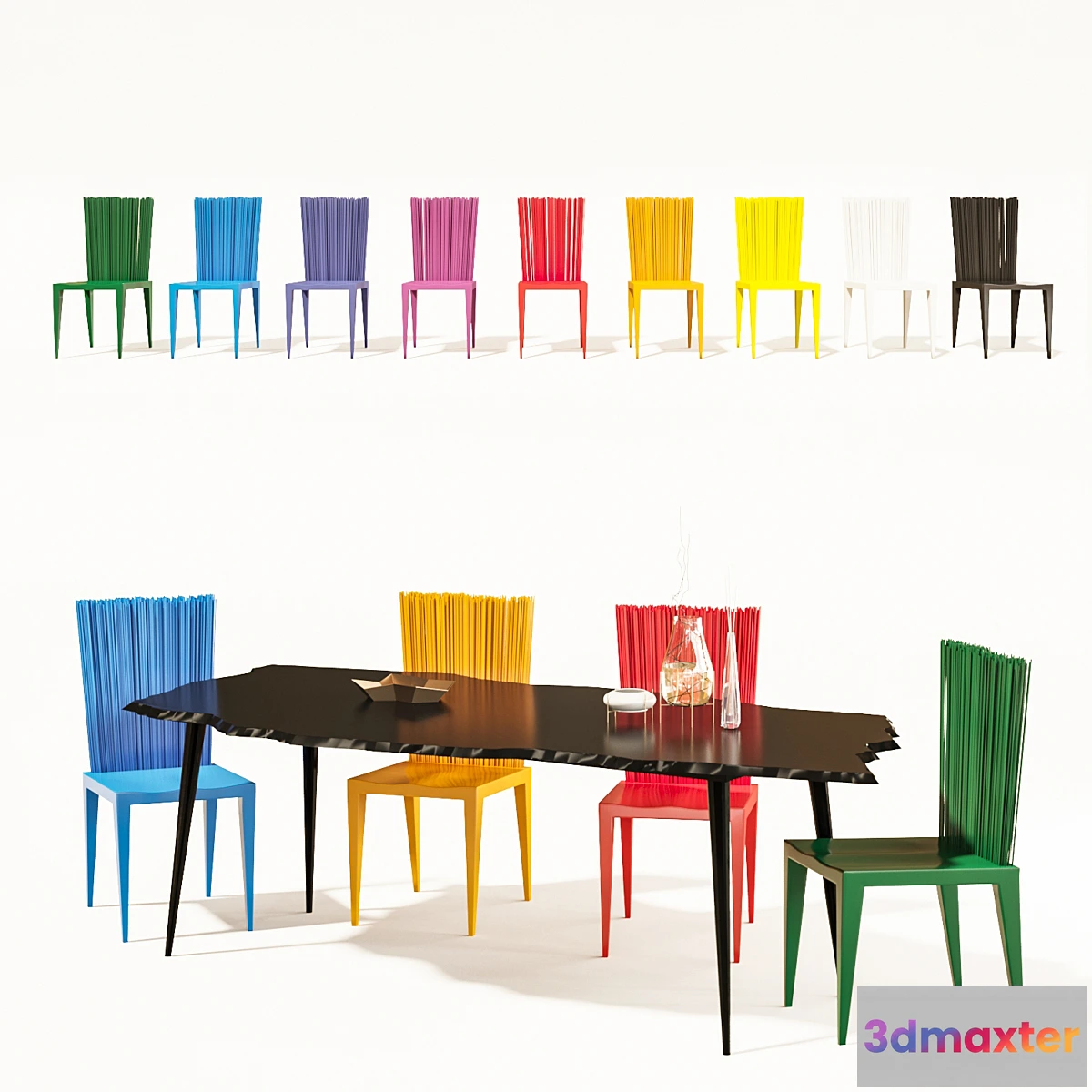 1452480 - Edra Jenette Chair + Egeo Table 3D Max