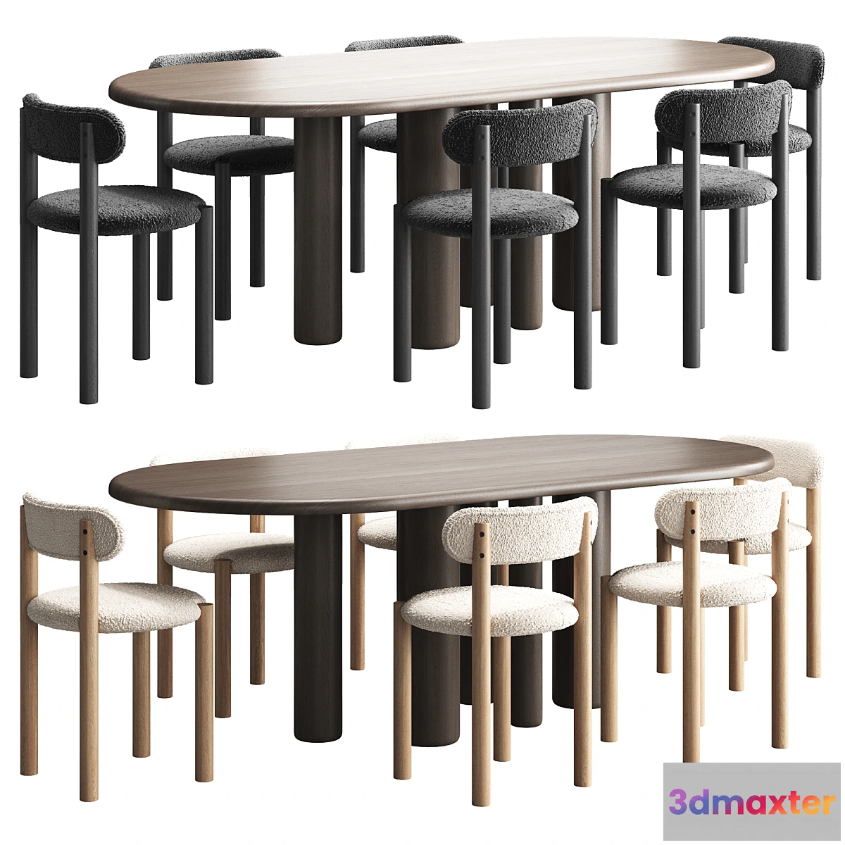 1453790 - Table with chairs MAILEN by KAVE HOME 3D Max
