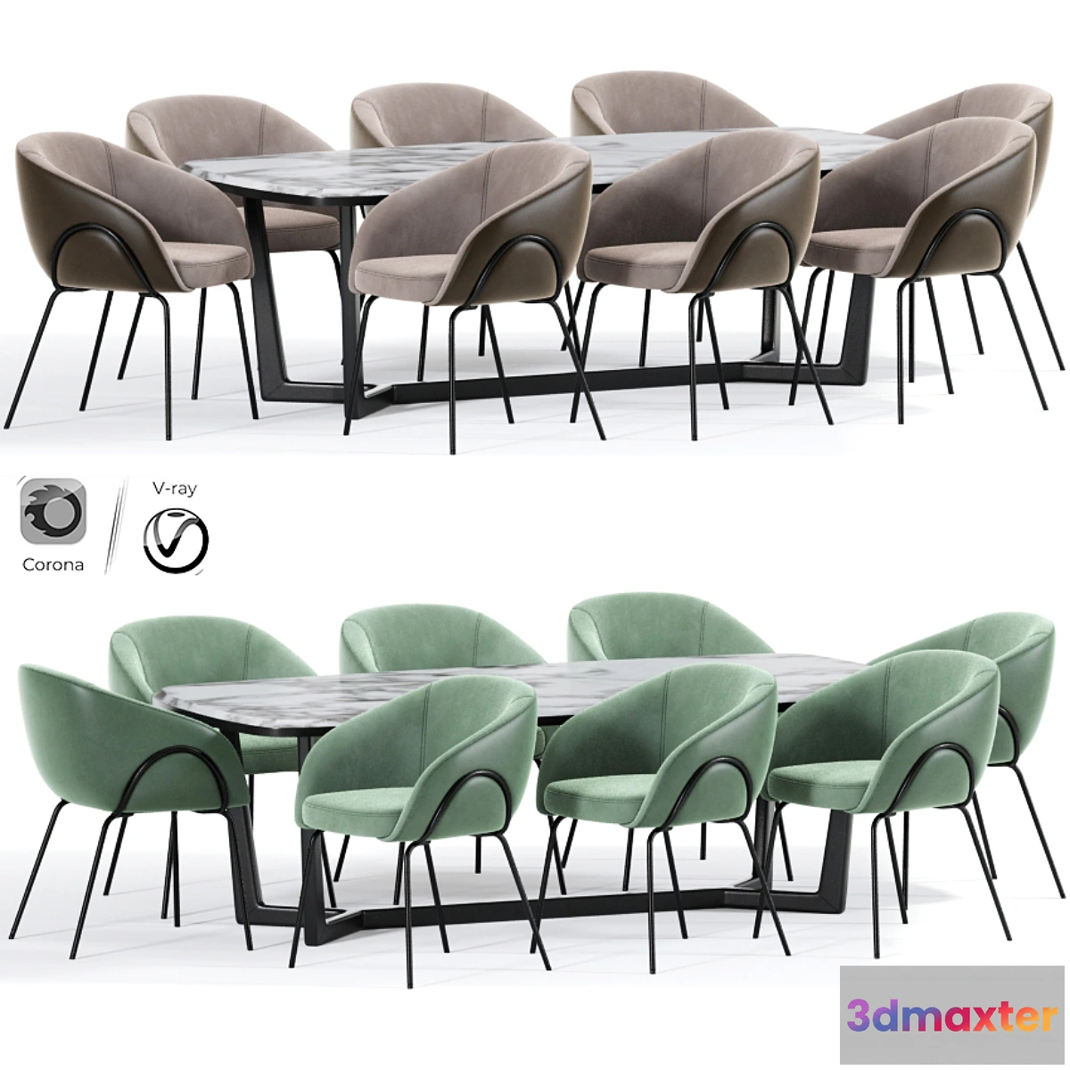 1455548 - Xander Dining Chair Table 3D Max