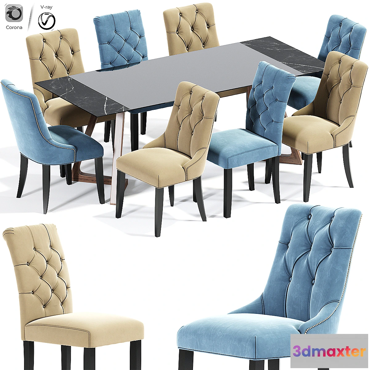 1457810 - Preston Dining Chair Set 3D Max