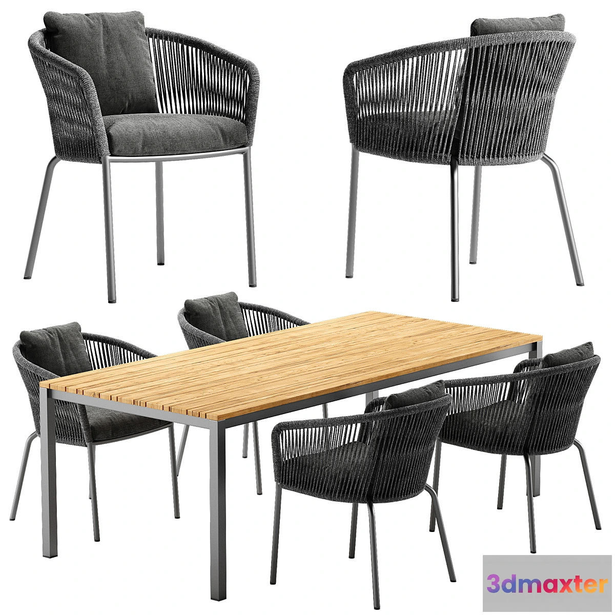 1461866 - Solpuri Loop chair Classic Alu table set 3D Max