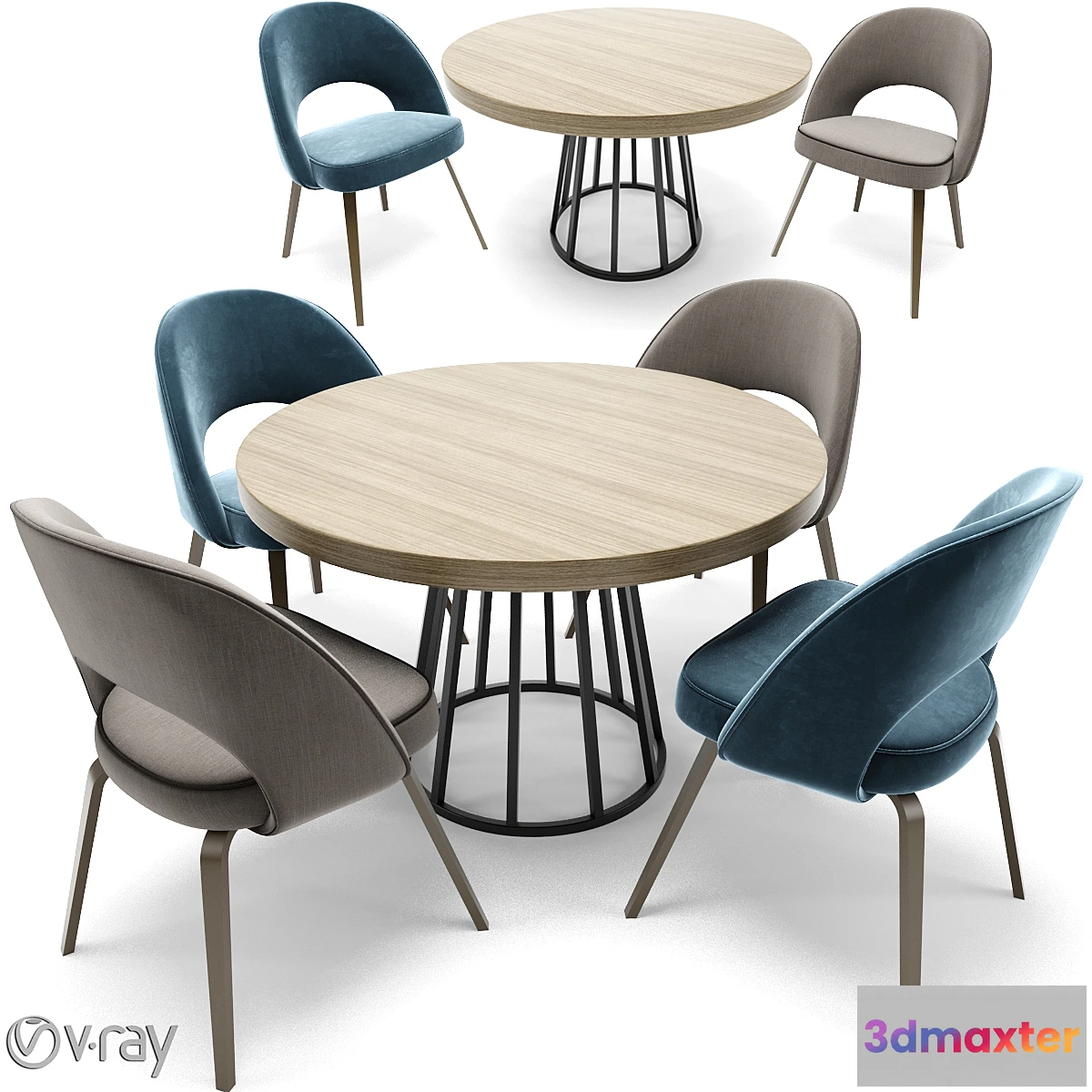 1462064 - Saarinen Executive Dining Chair & Round Table 3D Max