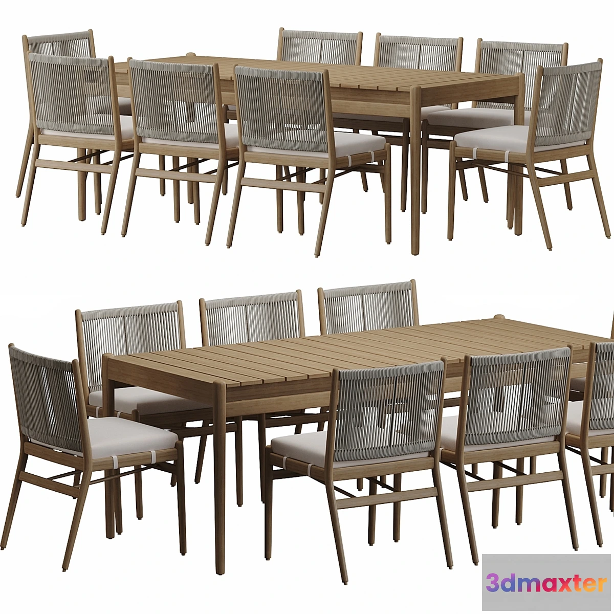1464006 - Four Hands Rosen Outdoor Dining Table set 3D Max