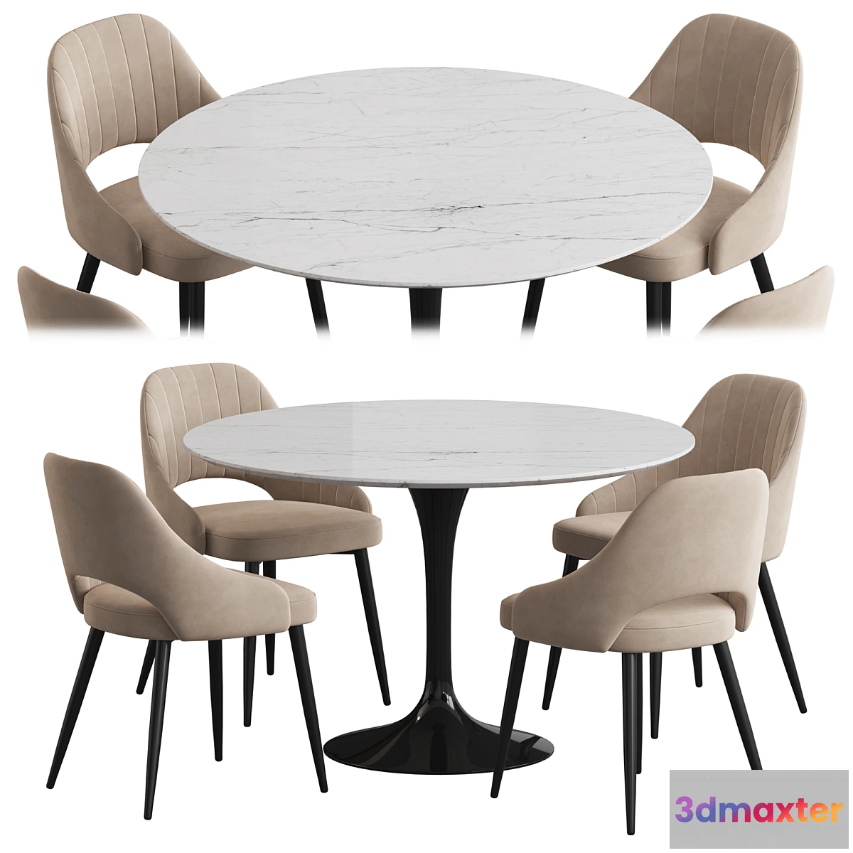 1466810 - Tulip table M-City Fantine Dining set 3D Max