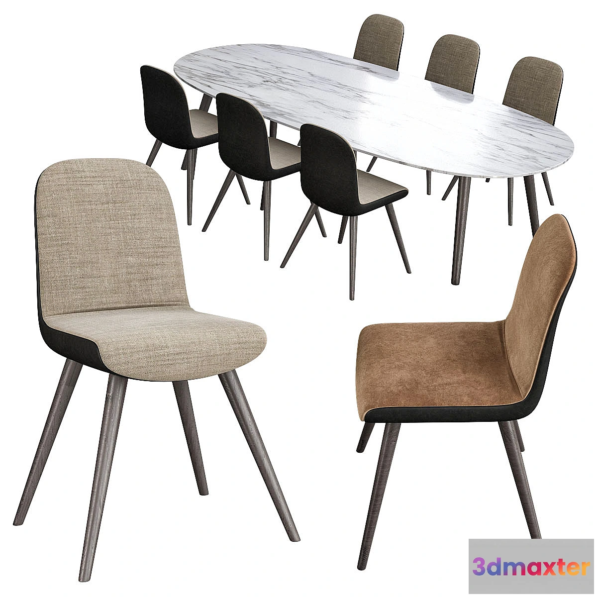 1470108 - Poliform table and chair 3D Max