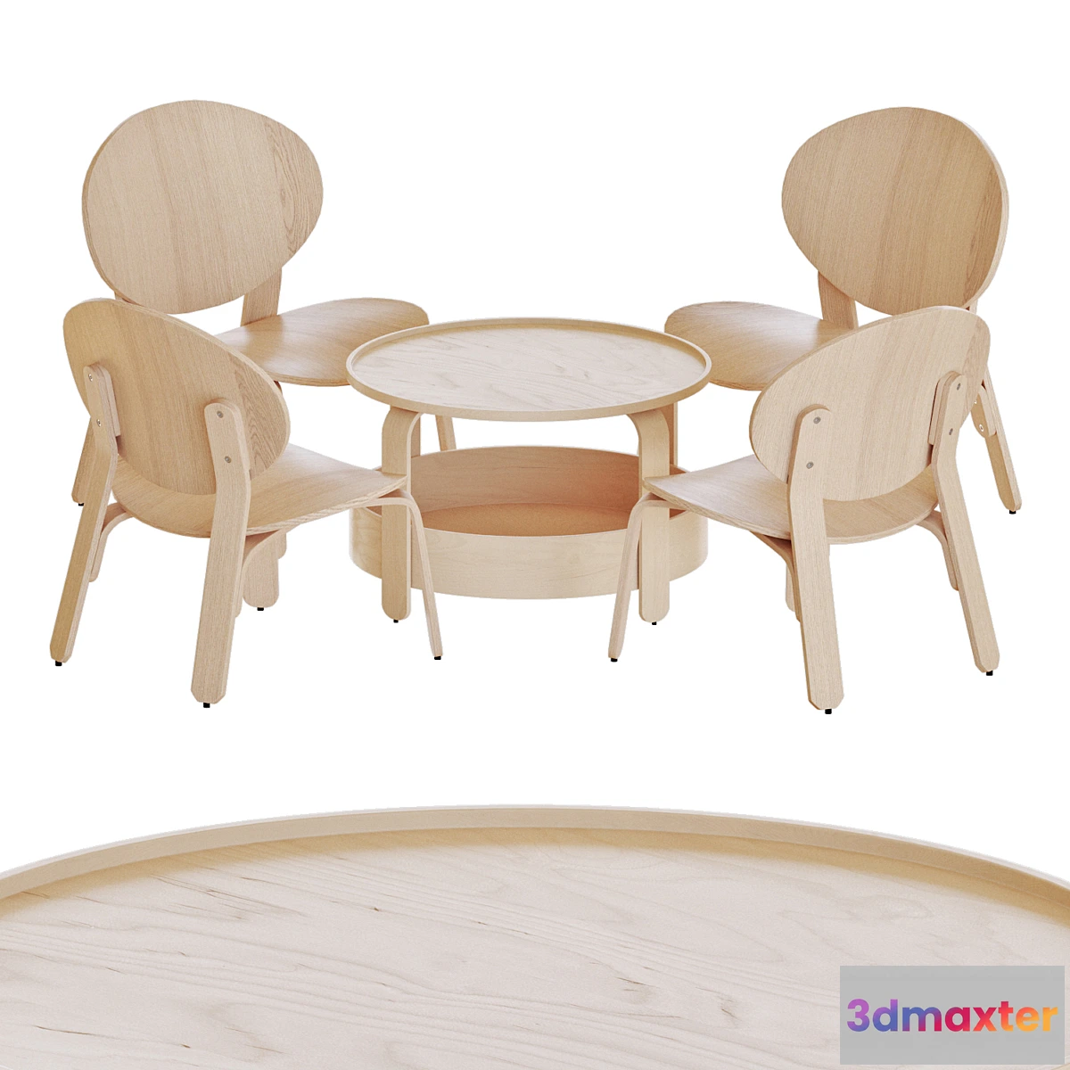 1470460 - IKEA BORGEBY Table And Chairs 3D Max