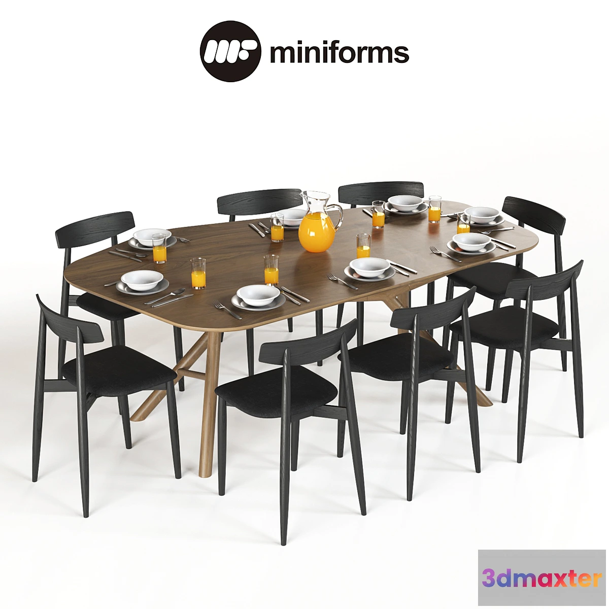 1473540 - Table Miniforms OTTO & Chair Miniforms Claretta 3D Max