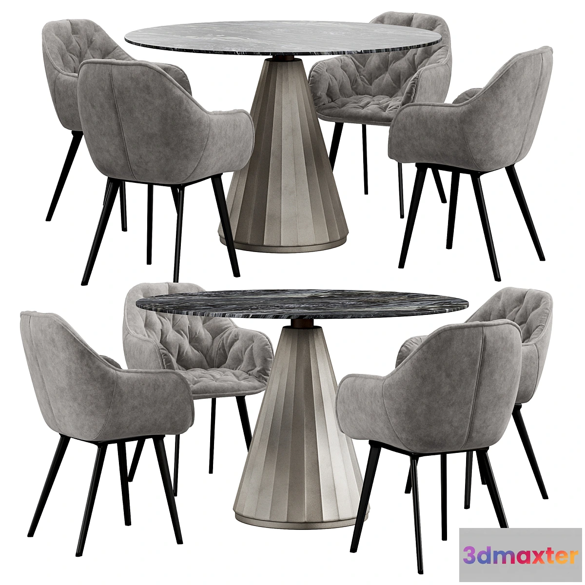 1476984 - La forma & CB2 Paramount dining set 3D Max
